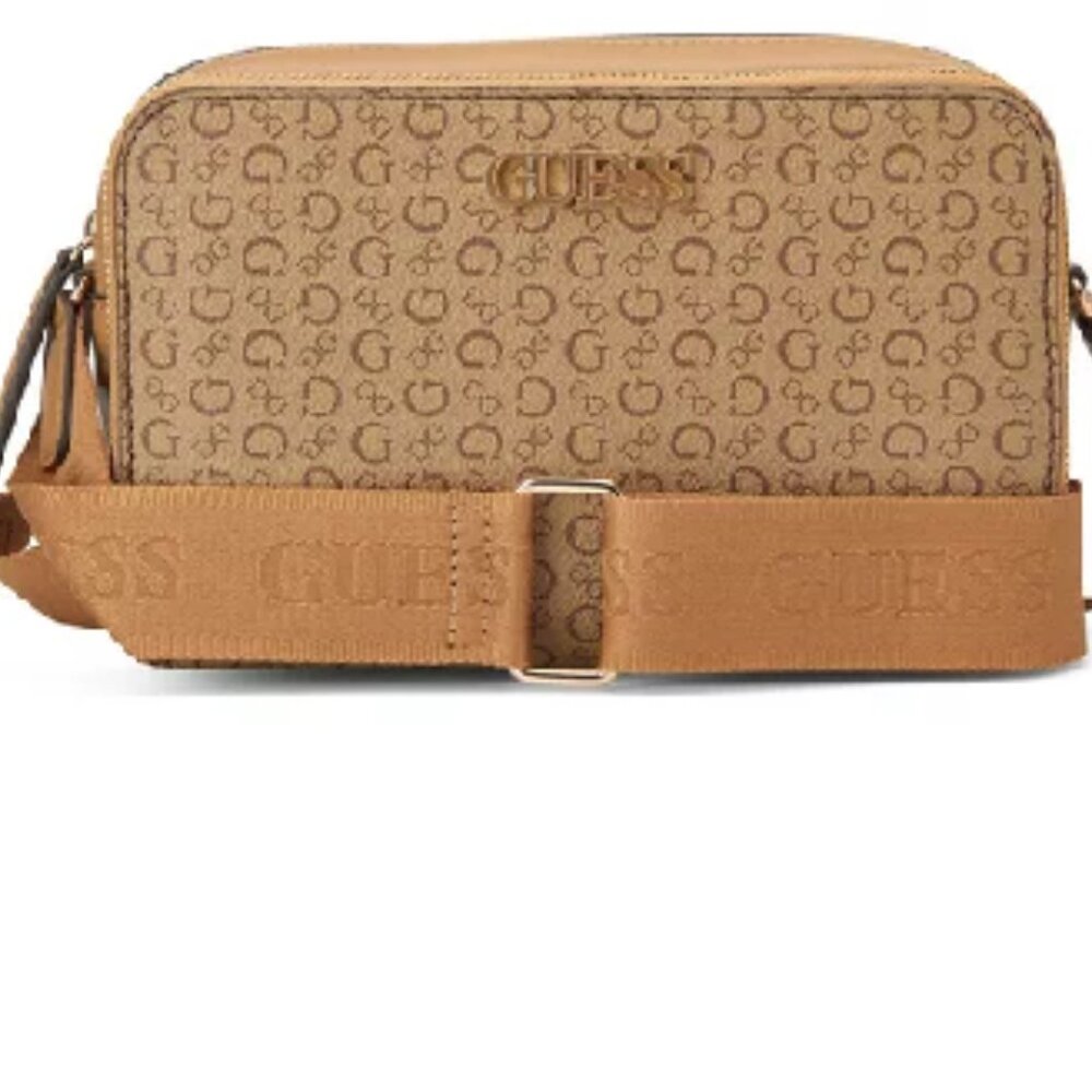 GUESS JG891771 Artemis Mini Crossbody Stone Bag W/Adjustable Strap & Zip Closure